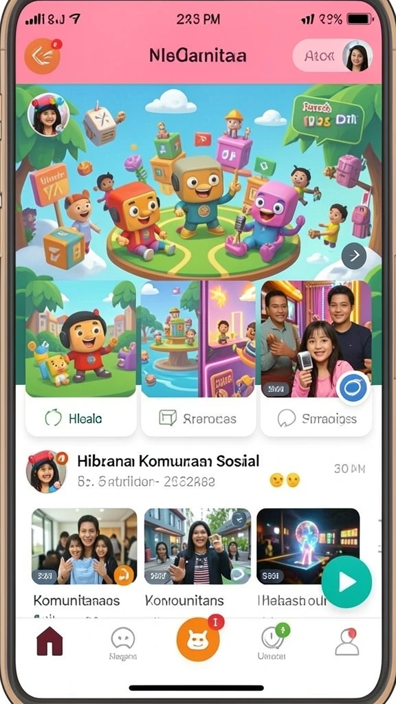 Berbagai pilihan permainan yang tersedia di aplikasi.