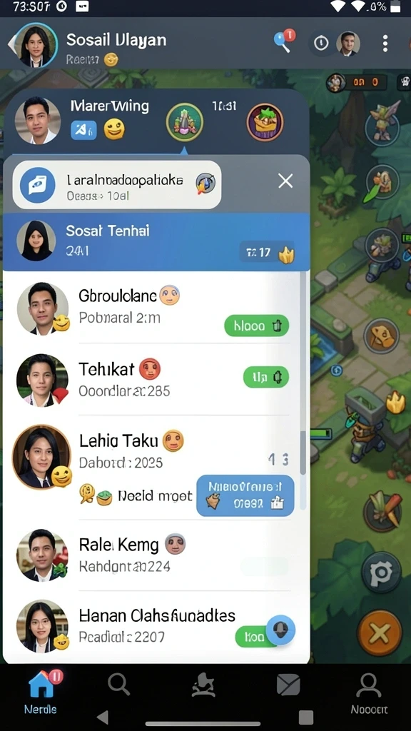 Interaksi di leaderboard dengan teman-teman.