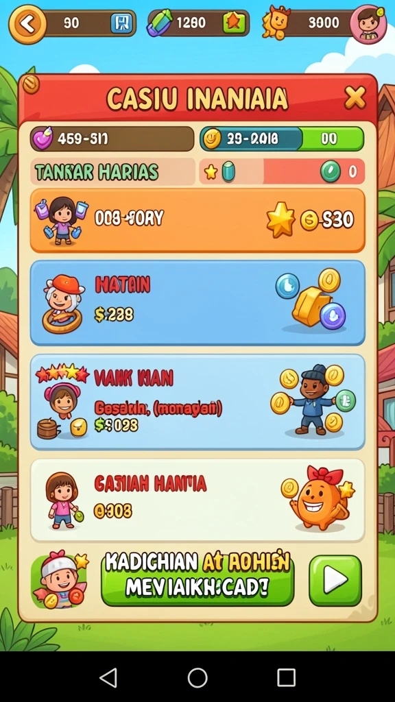 Visual karakter yang unik dan penuh warna.