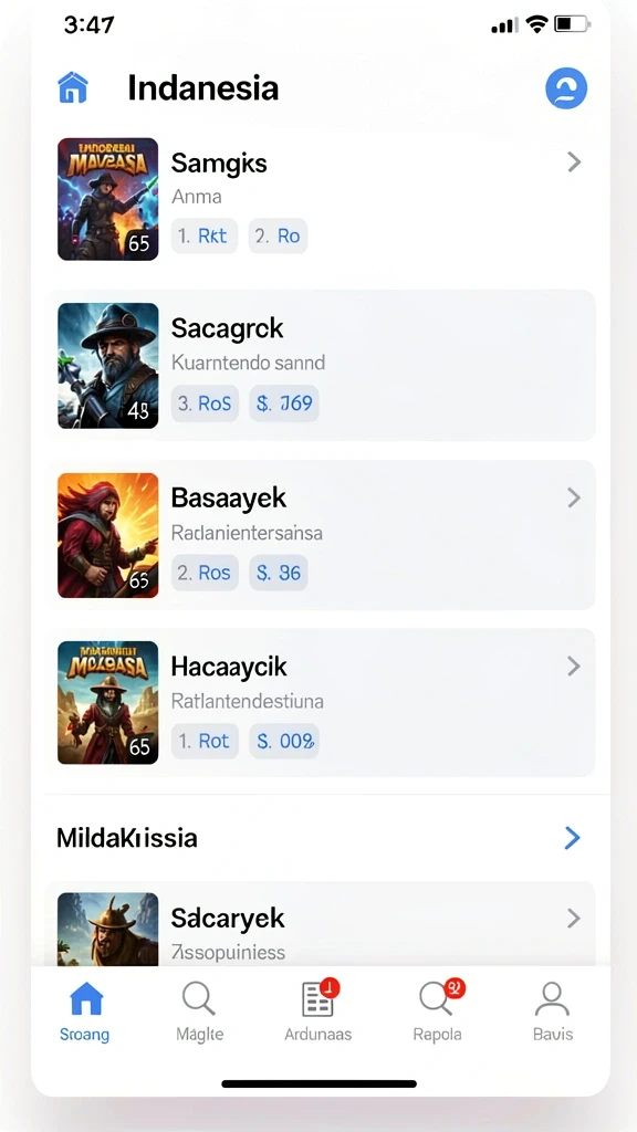 Screenshot memperlihatkan menu karakter dan opsi kustomisasi.
